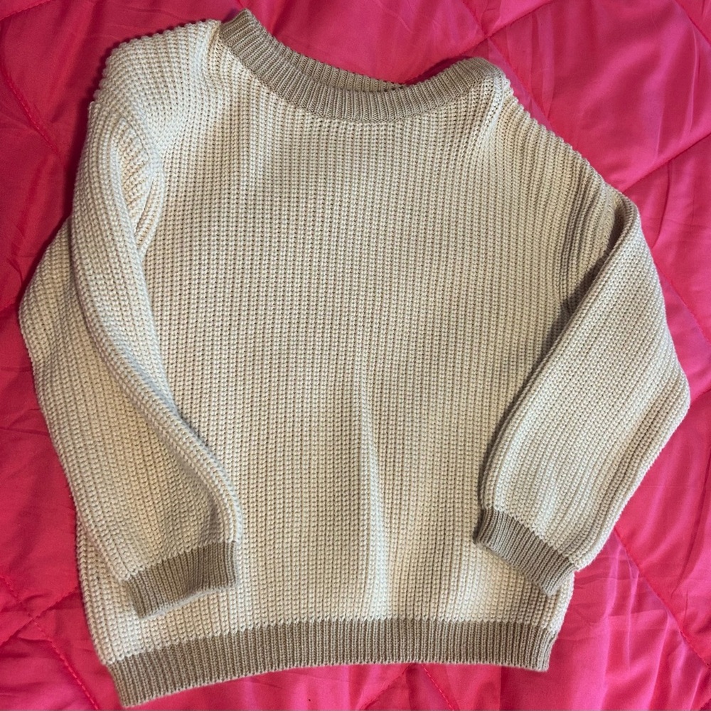 Toddler Chunky Knit Cream Sweater